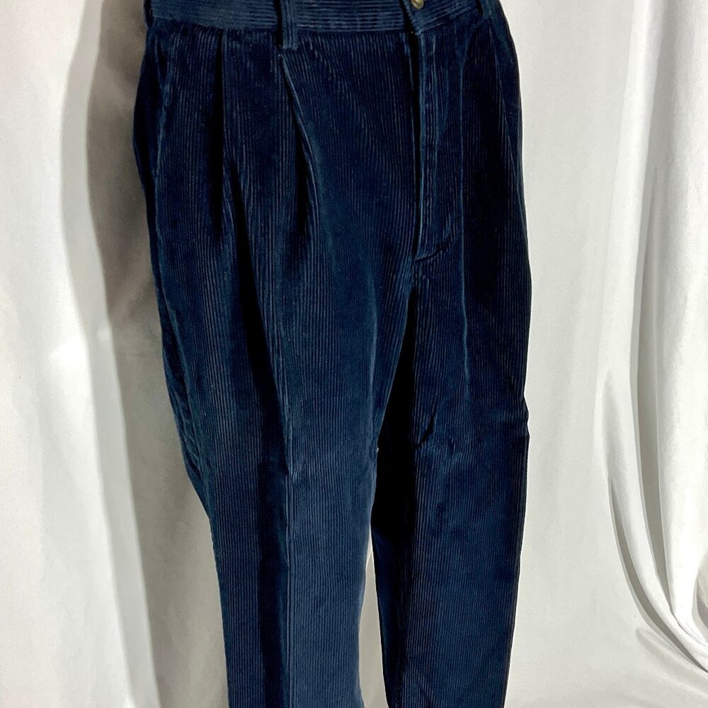 Haggar City Casuals 38x30 (36x28) Dark Blue Corduroy Pants Slacks Mens
